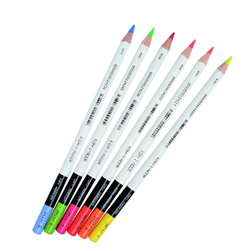 Koh-I-Noor Crayons Surligneurs - Couleurs assorties (Set de 6)