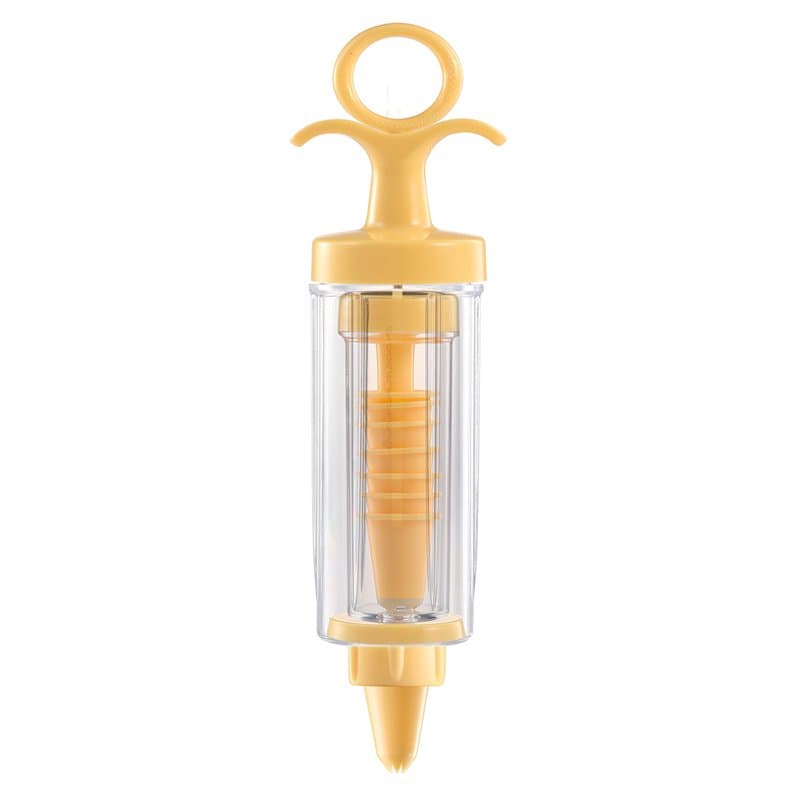 Tescoma 630527 Seringue pour gâteaux avec 8 Douilles décoratrices, Blanc/Jaune, 22 cm