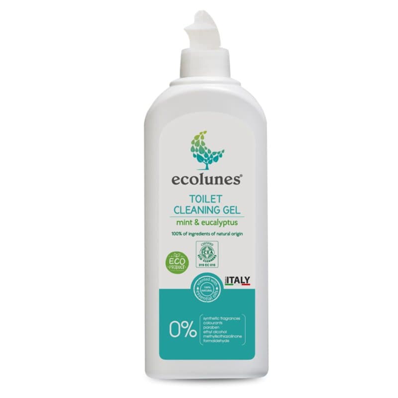 Ecolunes gel nettoyant WC, menthe et eucalyptus, 100% ingrédients d'origine naturelle, ne provoque pas d'allergies, est formulé