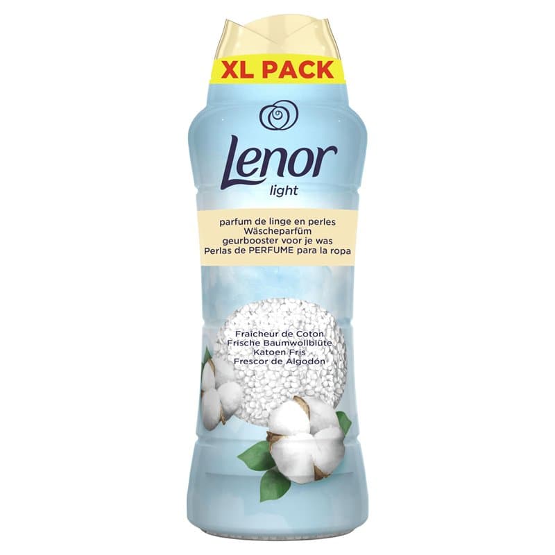 Parfum de linge Lenor Light 495g, Fraîcheur de Coton, fraîcheur douce qui dure