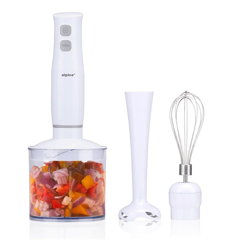apina Mixeur Plongeant Set - Mixeur Plongeant avec Hachoir - Batteur Électrique - Blender - Fouet - 400W - Blanc