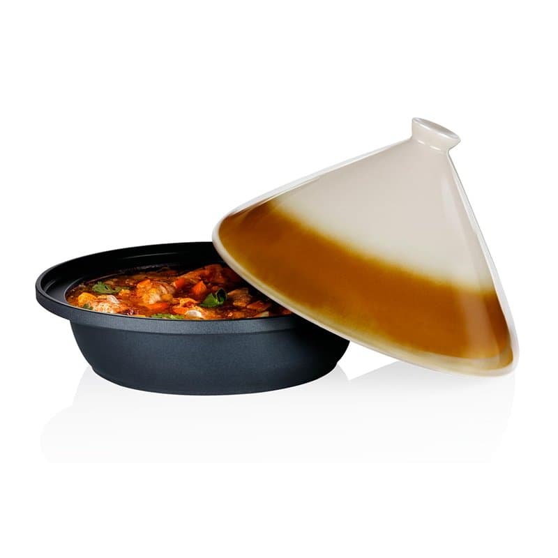 alpina Tajine 2,5L - Couscoussier Induction avec Couvercle Céramique Ø30cm - Casserole Tout Feux - Idéal pour Tajines et Couscou
