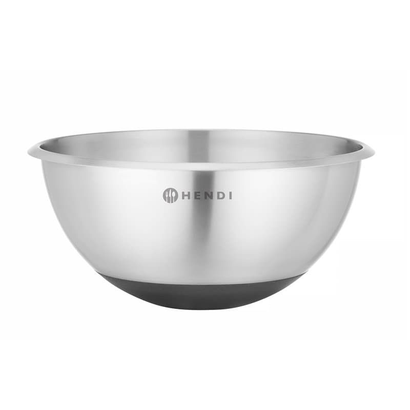 HENDI Bol à mélanger, 3L, saladier, bol multifonctionnel, bol alimentaire, avec base en caoutchouc antidérapante, ⌀265x(H)125mm,