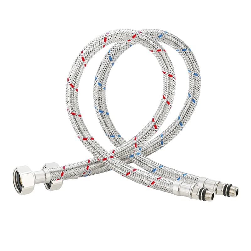 hiahaz,2 pcs (1/2 60cm) Tuyau de Rechange pour Robinetterie de Cuisine Flexible Sanitaire Inox Tuyau Tressé en Acier Inoxydable