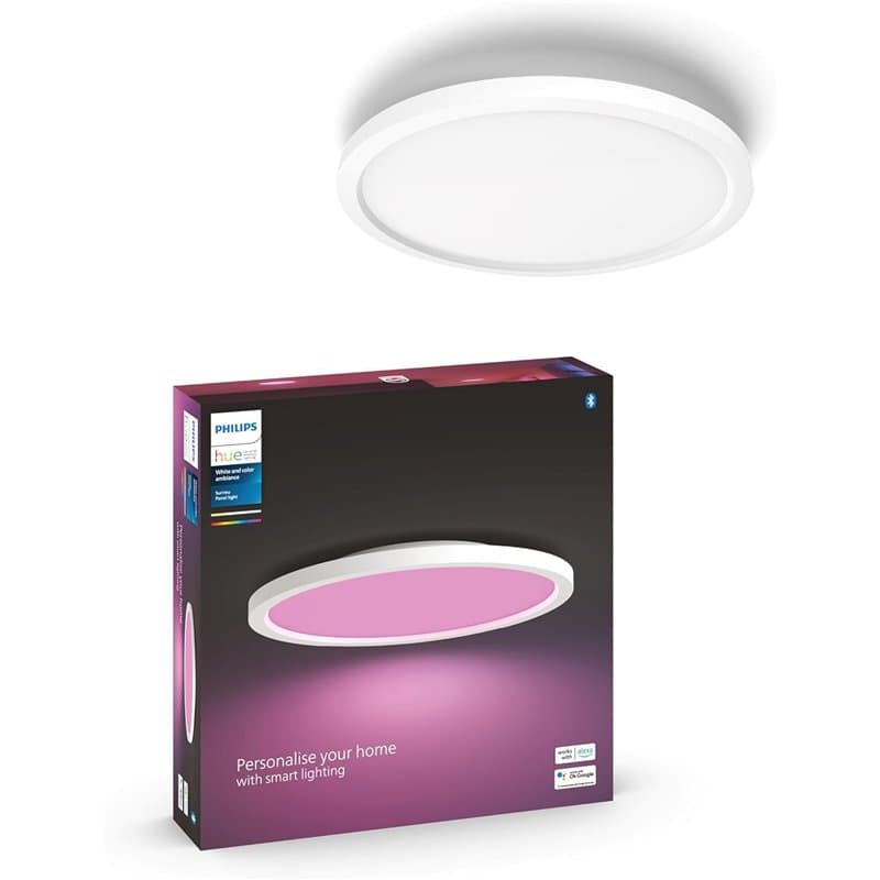 Philips Hue White and Color Ambiance, plafonnier LED connecté Surimu, compatible Bluetooth, 40W, fonctionne avec Alexa, Google A