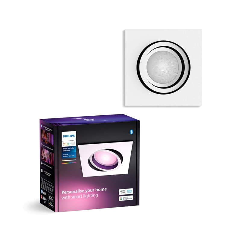 Philips Hue White & Color Ambiance Ambiance Centura downlights inclinés 1 pack, plafonniers à intensité variable, contrôle intel