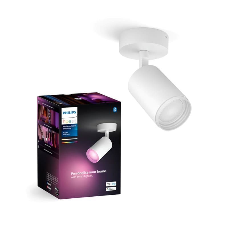 Philips Hue White & Color Ambiance Fugato Spot 1 flg. blanc 1x350lm, réglable, 16 millions de couleurs, contrôlable avec l'app,