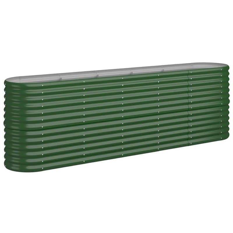 Bussandri Exclusive - Jardinière 224x40x68 cm acier enduit de poudre vert