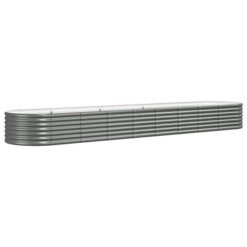 vidaXL Lit surélevé de Jardin Acier Enduit de Poudre 368x80x36 cm Gris