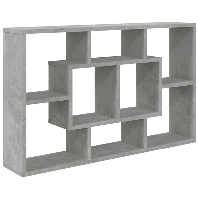 vidaXL Mensola a Muro Grigio Cemento 85x16x52,5cm in Legno Multistrato