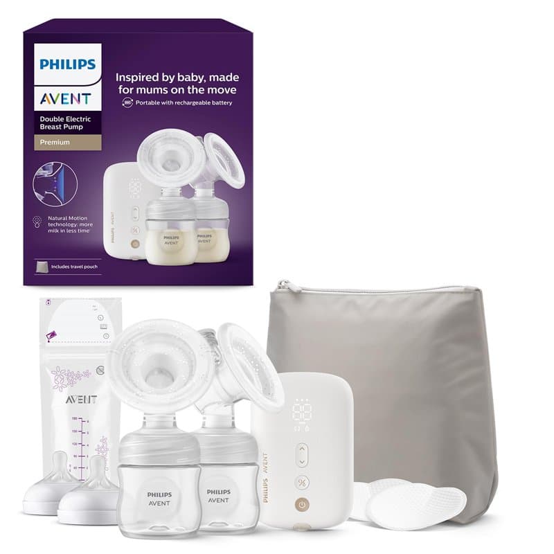 Philips Avent - Tire-lait électrique double, qualité hospitalière et moteur rechargeable, inspiré par la tétée naturelle de bébé