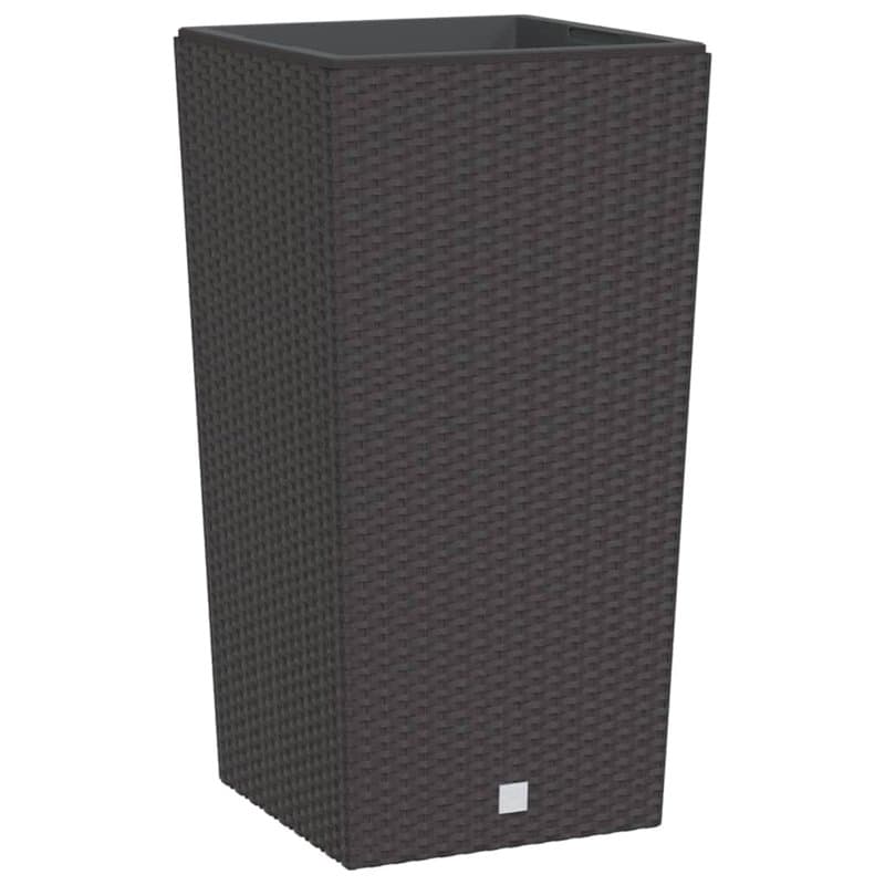 vidaXL Jardinière et intérieur Amovible Marron 21/49 L rotin PP, bac à Fleurs, Pot de Jardin, Support de jardinière, Pot de Fleu