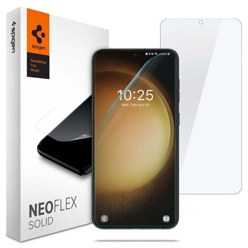 Spigen NeoFlex Solid Protection écran Compatible avec Samsung Galaxy S23, 2 Pièces, Résistant aux Rayures, Pet Film, Liquid Inst