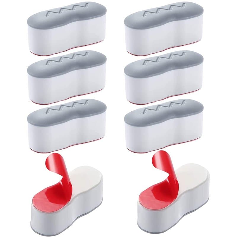Lot de 8 pare-chocs universels de rechange pour siège de toilette avec adhésif puissant pour la maison, l'hôtel et l'école (blan