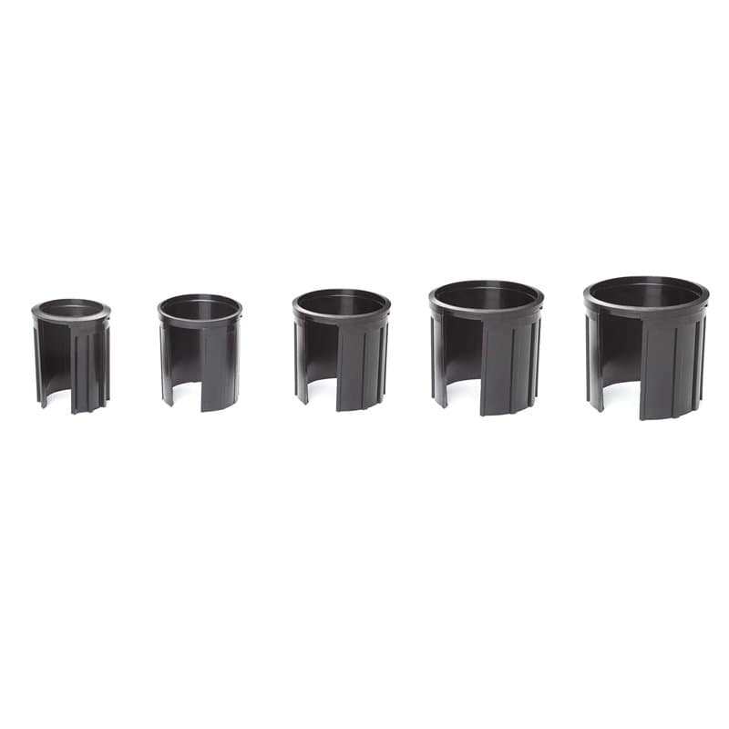 Doppler Inserts de réduction pour Pied de Parasol en Granit - Jeu de 5 Anneaux de réduction - 52/48/38/32/25 mm, Noir, 85897RR