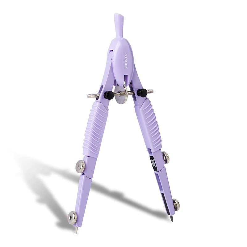 Aristo AR55822 Topline Mat Series Compas à réglage rapide (cercles jusqu'à 370 mm de diamètre, mines de rechange, branches en zi