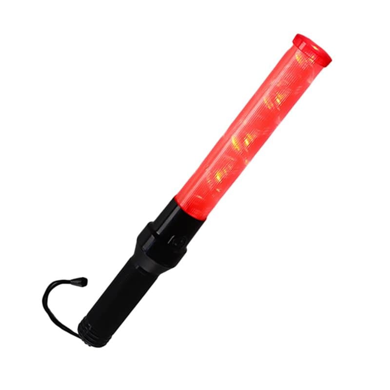 Bâton de Circulation Clignotant LED, 41cm Bâton de Trafic Lampe de Poche LED Baton Lumineux Fluorescent Lightstick Baguette Traf
