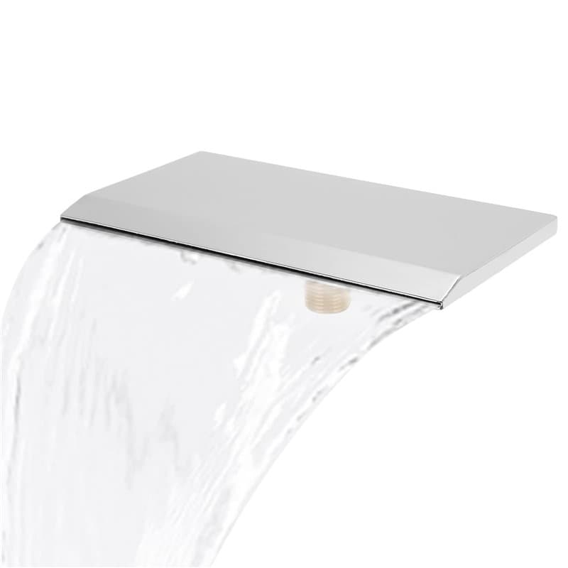 Hapivida Cascade Déversoir Lame G1/2 Filetage Externe Bassin Cascade Cascade 19cm Fontaine de Piscine en Acier Inoxydable pour P