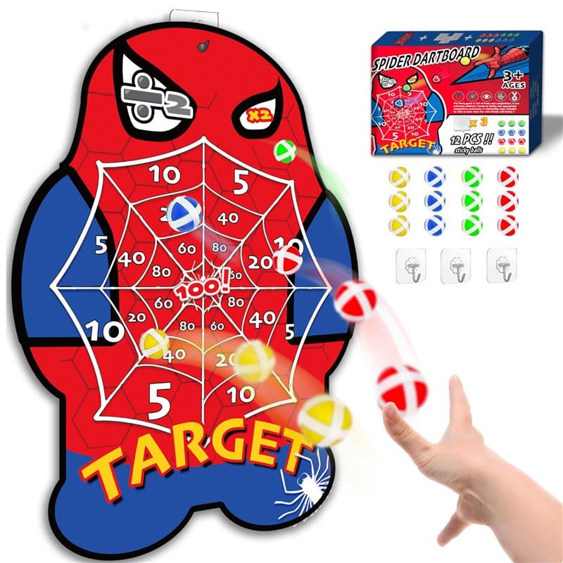 Glückpa Jouet pour Enfants 3-8 Ans, 70cm Jeu de Fléchette avec 12 balles Collantes, Noel Cadeau pour Garçons 4-9 Ans, Jouet pour