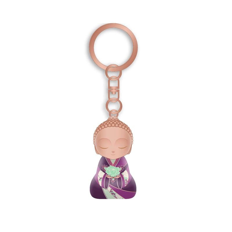 LITTLE BUDDHA Porte clés bouddha 4.5cm Le plaisir se ramasse, la joie se cueille et le bonheur se cultive.