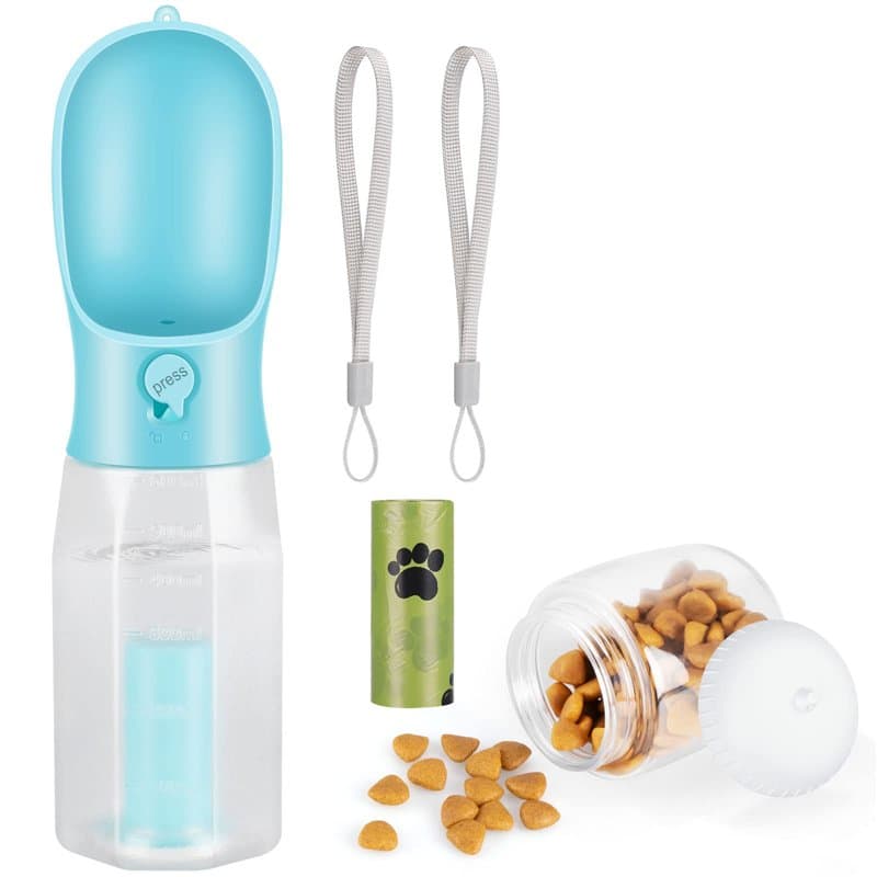 Zivacate Bouteille d'eau pour Chien, 600 ML Gourde Voyage pour Chien, Distributeur d'eau Extérieure Multifonctionnel pour Chien