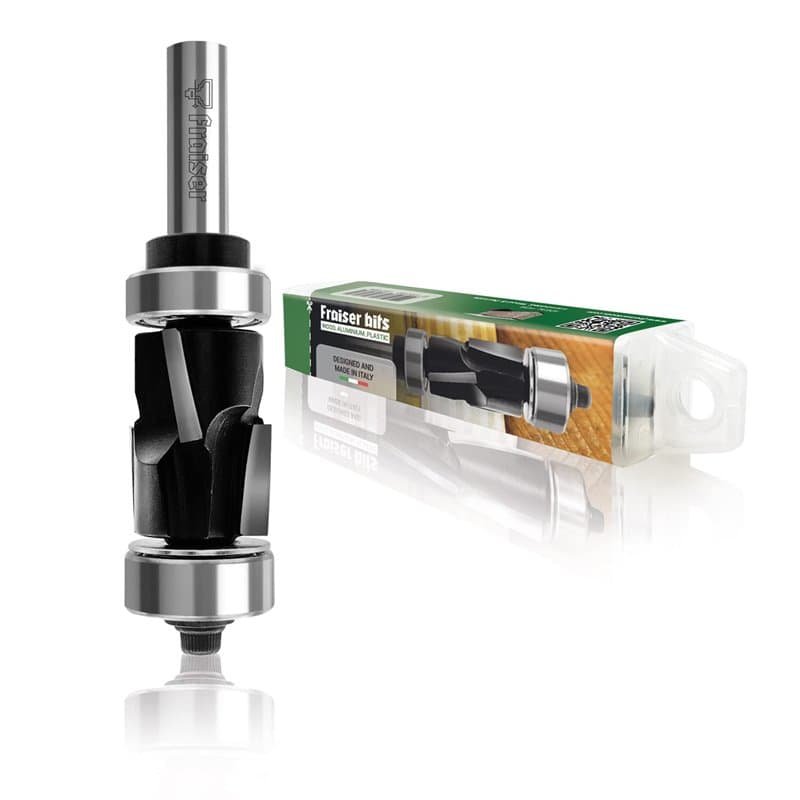 Fraiser® Fraise à affleurer avec support supérieur de 8 mm pour bois, bords dérivés et stratifiés pour défonceuse manuelle et ta