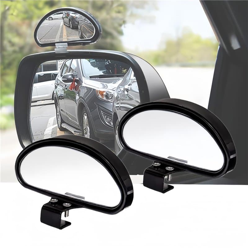 Rétroviseur d'angle mort,Miroir d'angle Mort pour Voiture,2PCS Grand Angle Réglables pour Voiture Camionnette Remorquage (type1)