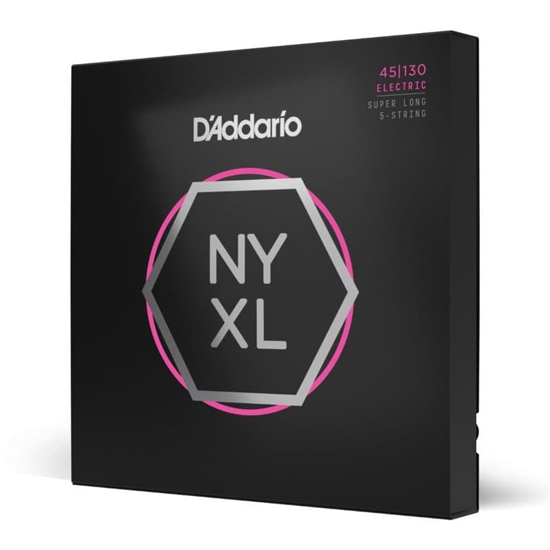 D'Addario NYXL45130SL 45-130 Cordes de guitare basse en nickel Manche super long léger normal