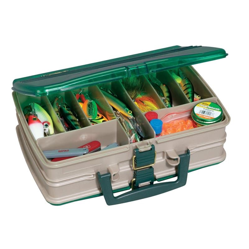 PLANO Sac double face à 20 compartiments, boîte de rangement pour matériel de pêche, boîte de rangement compacte, parfaite pour