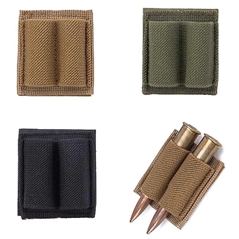 JINJUMEI Clip de Munition Rond Êlastique de 3 Pièces en Nylon, Porte-Munitions en Nylon à 2 Cartouches, Support de Munition pour