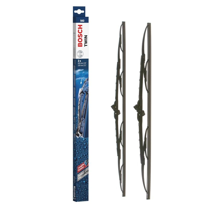 Bosch Balais d'Essuie–Glace Plats Conventionnel Twin 543, Longueur: 600mm/530mm – 1 Paire de Balais avant