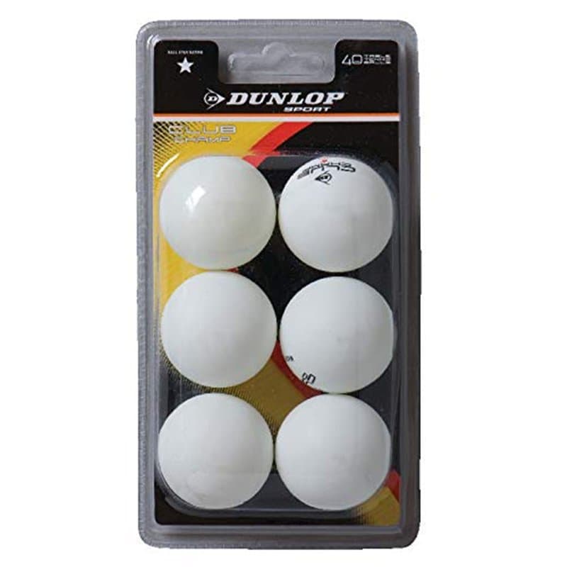DUNLOP Club Championship Lot de 6 balles de tennis de table 1 étoile