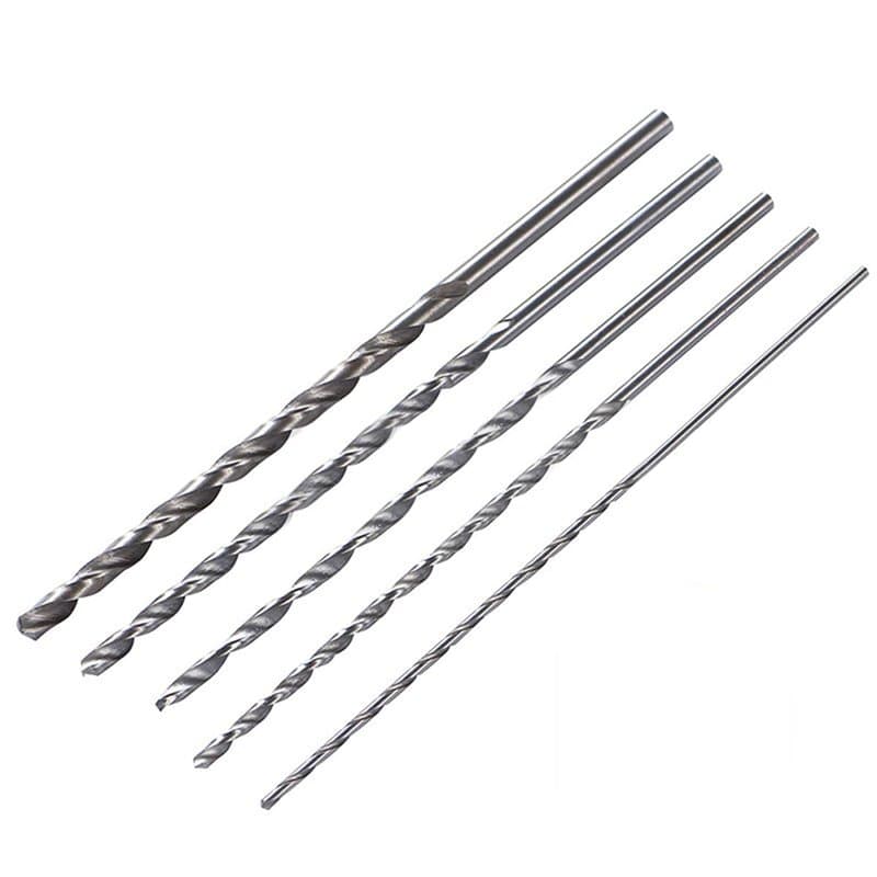 SyiXute 5 Pcs Foret Hélicoïdal à Queue Droite Extra Long,Mèches Hélicoïdales en Acier à Haute Vitesse,Diamètres de 2-5 mm,Longue