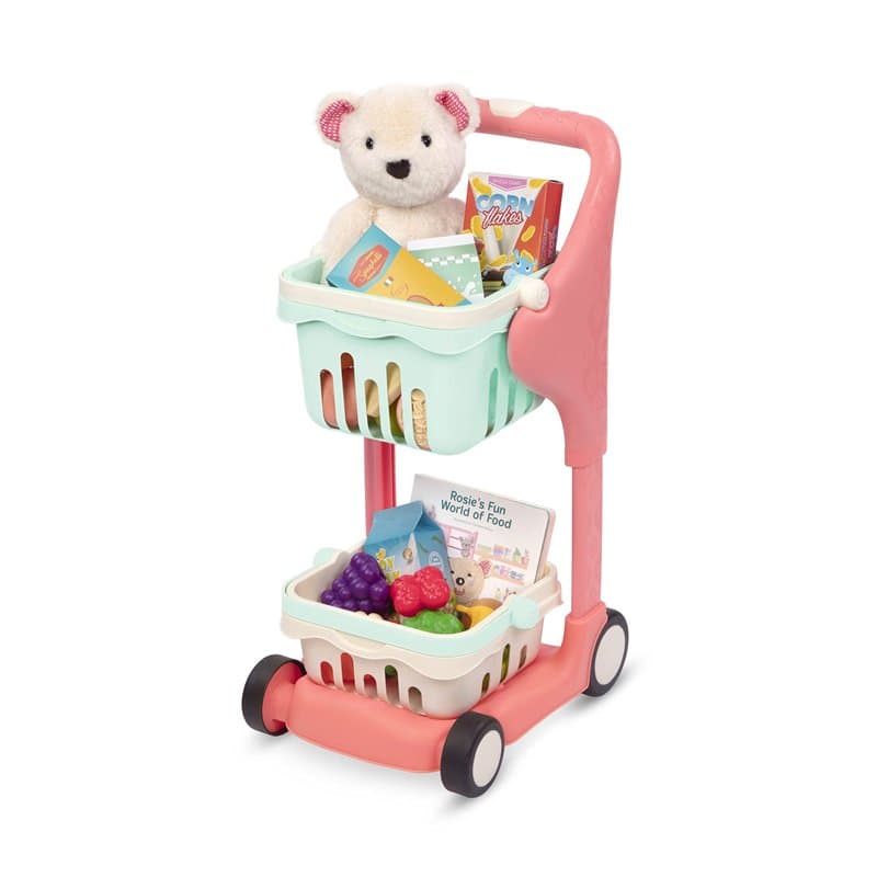 B. toys by Battat BX2054Z - Shop & Glow Caddie Musical Garni avec Aliments en Jouet, Ours en Peluche et Livre (en anglais) - Dès