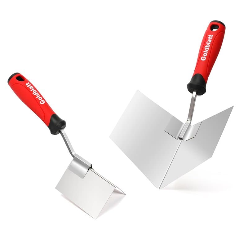 Goldblatt Set de 2 Truelles d'angle en Acier Inoxydable, Truelle d'angle Intérieure 100 x 126 mm et Extérieure 89 x 62 mm, Spatu