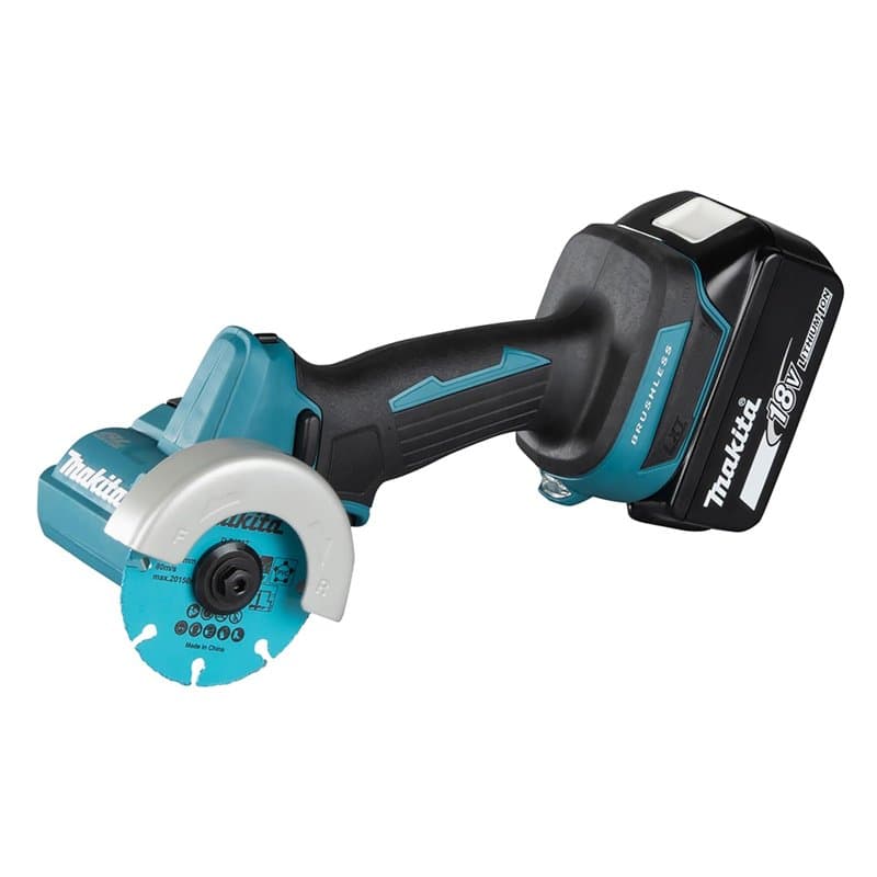 Makita DMC300RTJ Coupe-disque compact sans balais 18 V Li-ion LXT 76 mm avec 2 batteries 5,0 Ah et chargeur fourni dans un étui