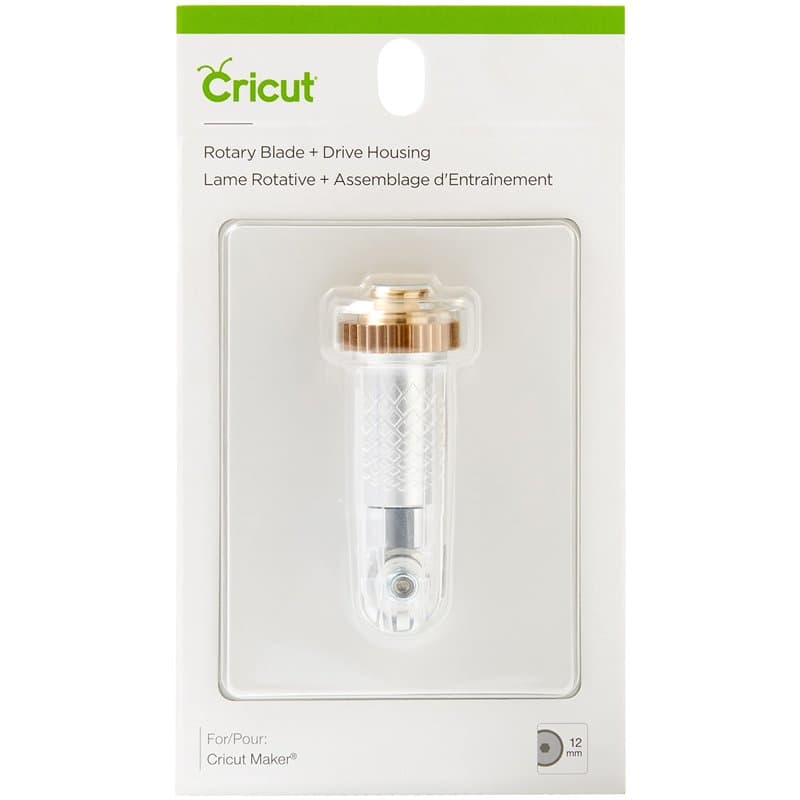 Cricut Lame rotative + boîtier d'entraînement, lame de coupe dure et durable avec boîtier de disque, pour papier délicat et tiss