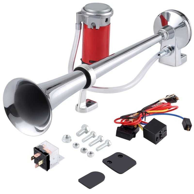 Rupse Klaxon Camion 12V 450mm Longueur Trompette Corne 150db 12V Haut Parleur de Voiture Camions Motos et SUV