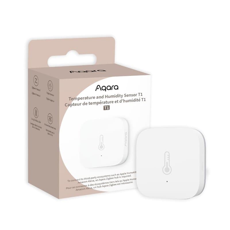 Aqara Capteur de Température et d'Humidité T1, Moniteur Environnemental Intelligent, Données en Temps Réel, Zigbee 3.0, Fonction