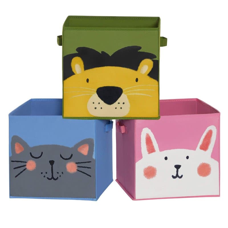 SONGMICS Boîte à jouets, lot de 3, Coffre de rangement pour enfants, Organisateur pliable avec poignées, pour salle de jeux, 30