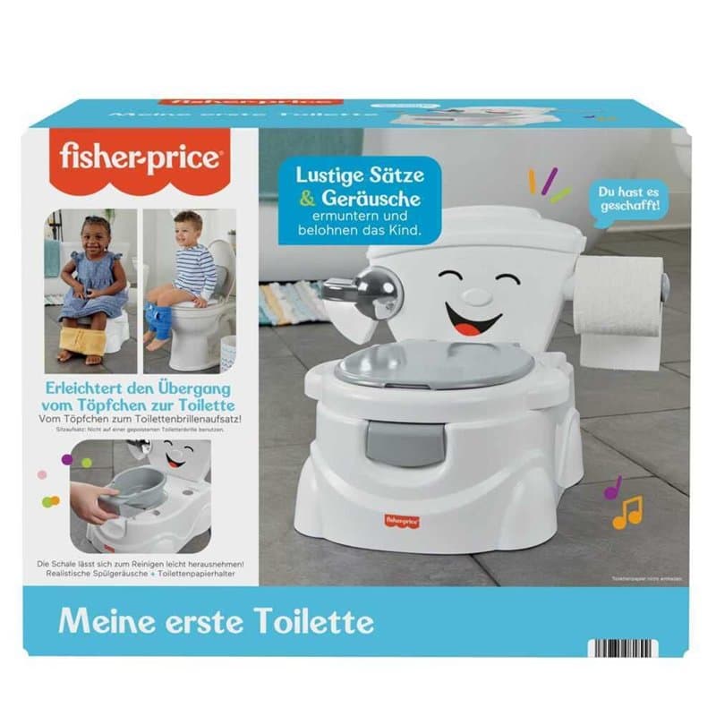 Fisher-Price HJC38 - Meine erste Toilette – Töpfchen für Babys, deutsche Version, interaktives Trainingstöpfchen mit Musik und G