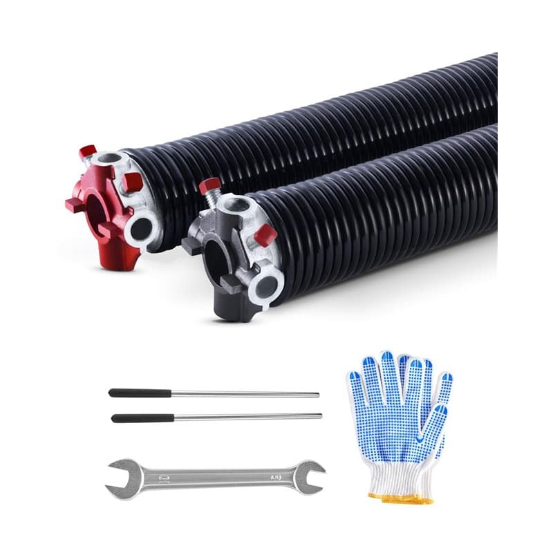 VEVOR Ressorts de torsion pour porte de garage, 1 paire, Φ5,94xΦ50,8x711 mm, 16000 cycles, revêtement noir électrophorétique pou