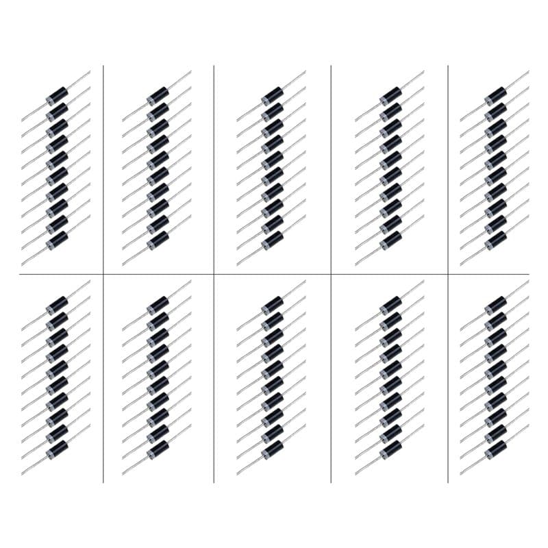 Kit de diodes redresseurs et Schottky - 100 pièces 10 modèles - 1N4001 1N4002 1N4003 1N4004 1N4005 1N4006 1N4007 1N5817 1N5818 1