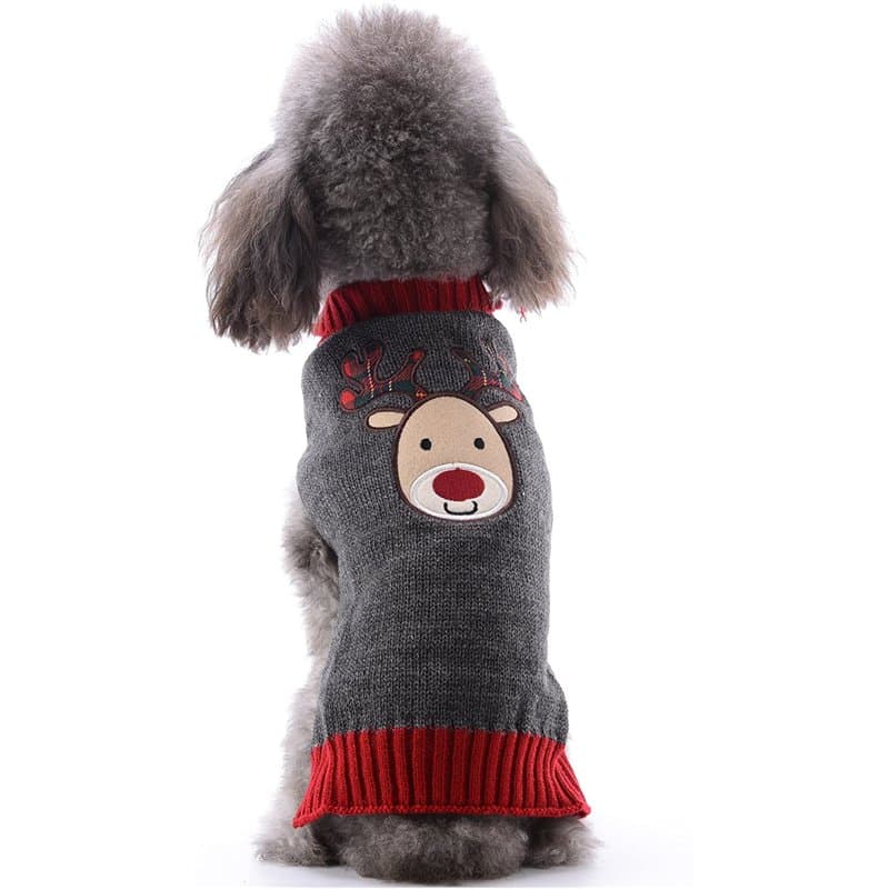 ABRRLO Pull-Over Chaud pour Chien et Chat Costume de Noël Costume de Halloween Veste de Tricot Chaud vêtements d’Hiver