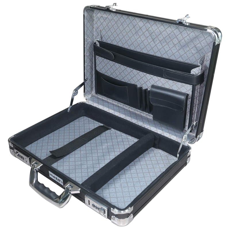HMF 14651-02 Mallette en aluminium pour homme avec cadenas à combinaison Noir 45 x 33 x 11 cm