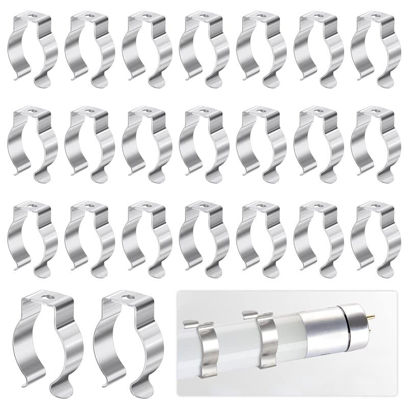 Clip de Fixation de Lampe, 30Pcs Tube Fluorescent Support Lampe pour Fixer le Tube de la Lampe pour Éviter l'affaissement, Tube