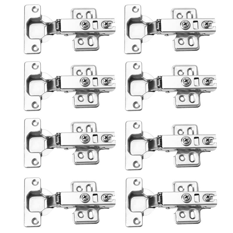8 Charnières Porte Placard - Charnières Porte Cuisine Avec Amortisseur 35mm - Charnières Recouvrantes - Charnières Meuble - Pour