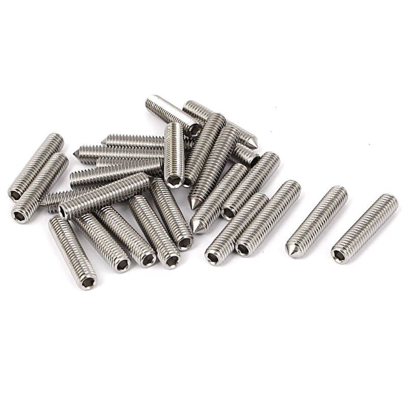 sourcing map Vis Pointeau Conique pour Poignée de Porte Vis Sans Tête Hexagonale M6x30mm Acier Inoxydable 25pcs