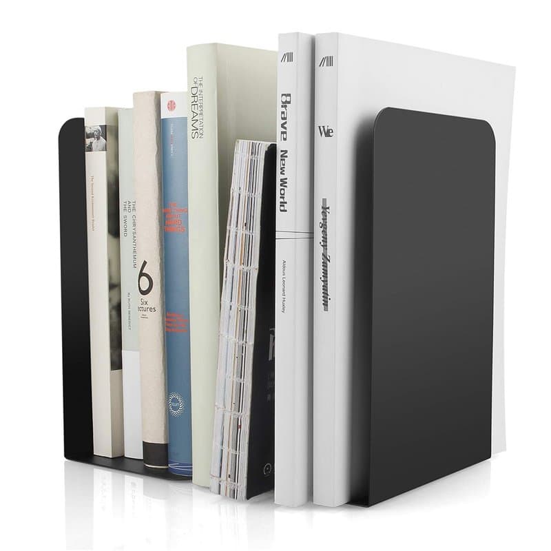STARVAST 2Pcs Serre Livres en Métal en Forme de L 8 x 4 x 5.4Inch, Heavy Duty Métal Antidérapant pour Bibliothèque de l’école Bu