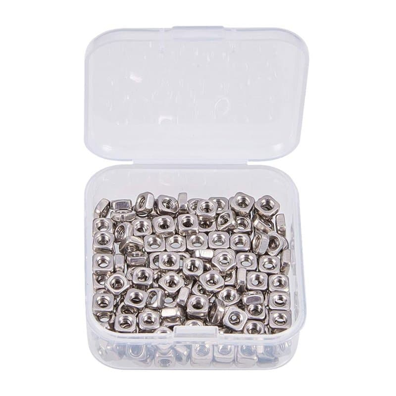 INCREWAY 200 pcs 3 mm en acier inoxydable M3 Écrous Carrés, Écrous Filetage Machine Vis Écrous Fixation Outils